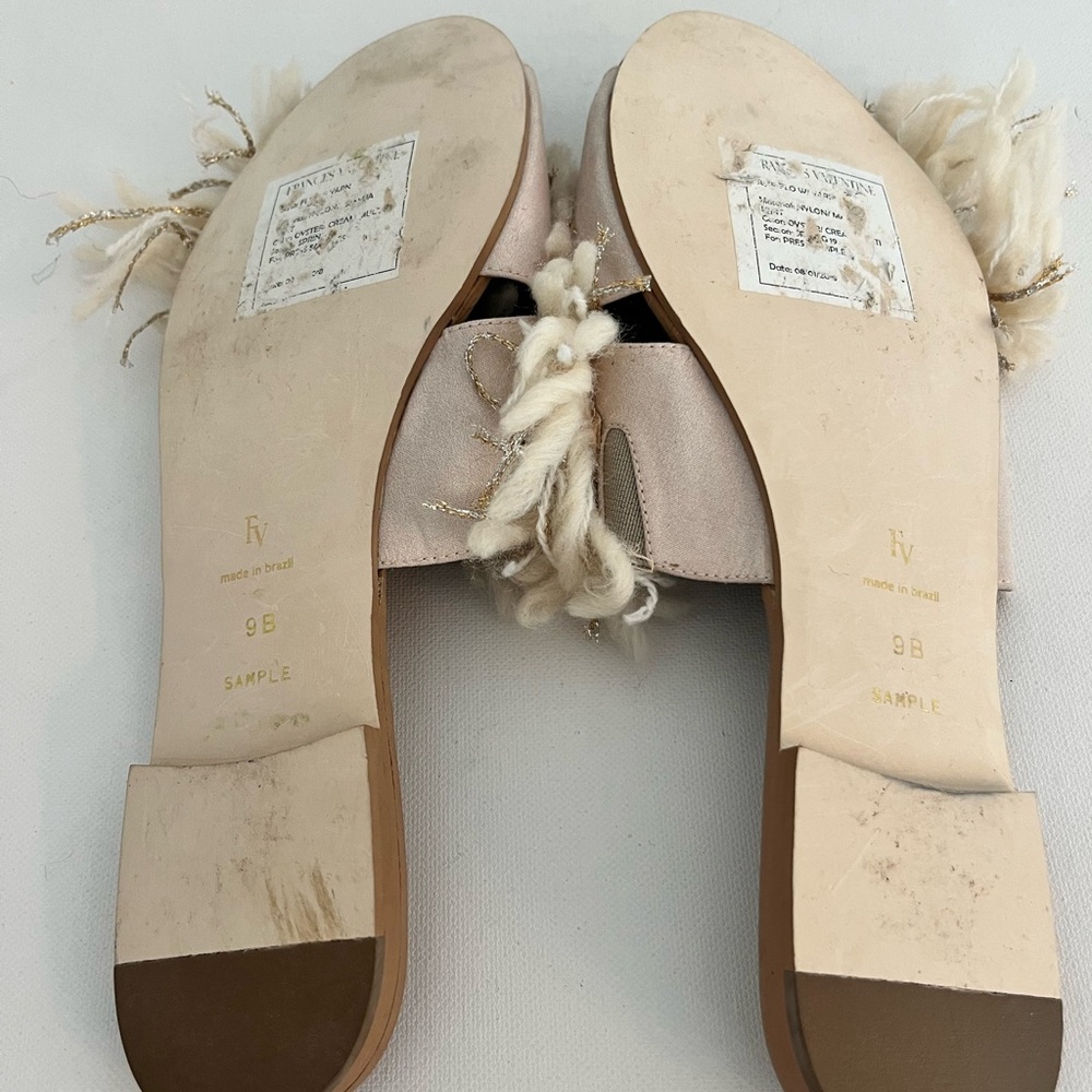 Francs Valentine Tan and Gold Fringe Sandals - Picture 6 of 6